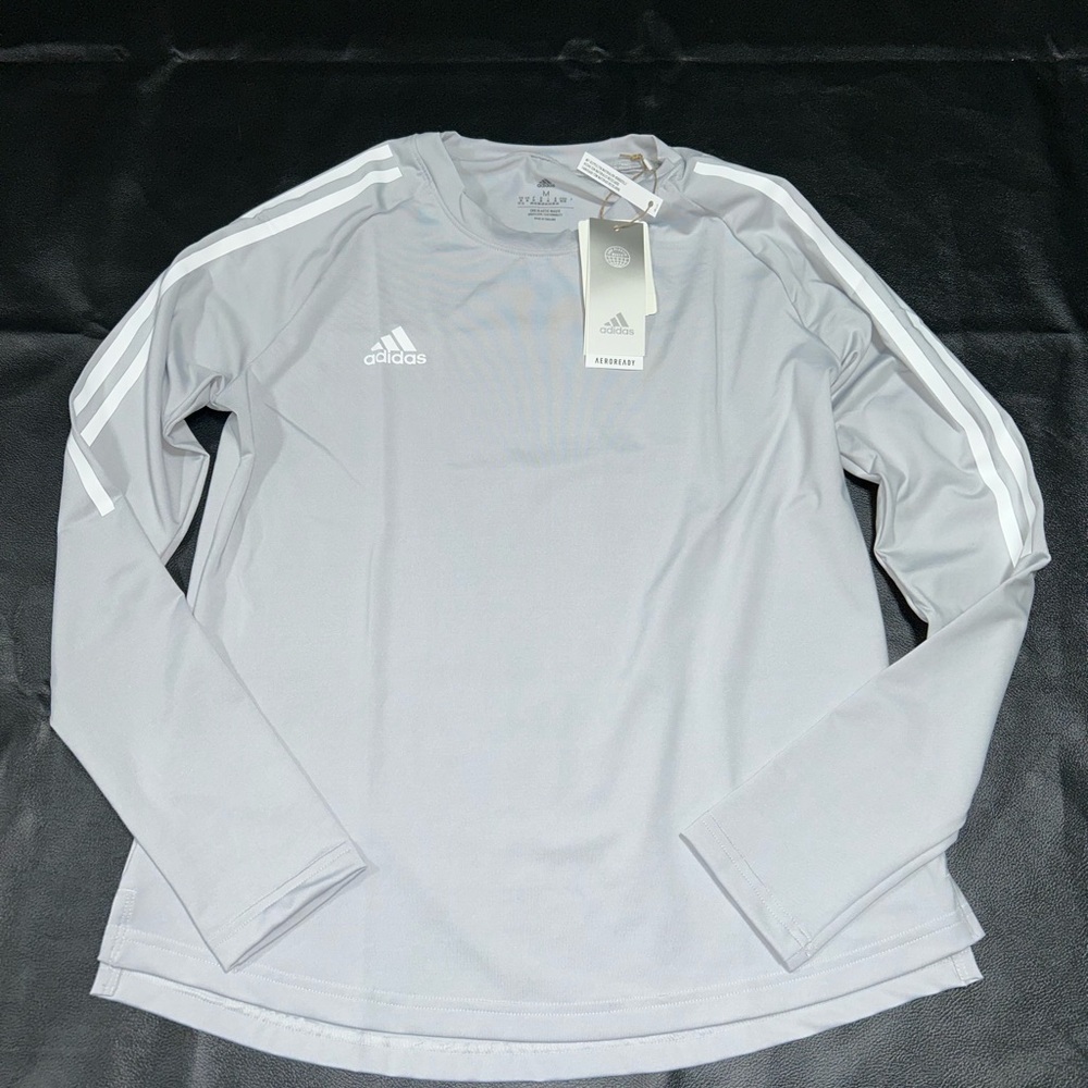 Adidas Gray Long Sleeve Performance Tee